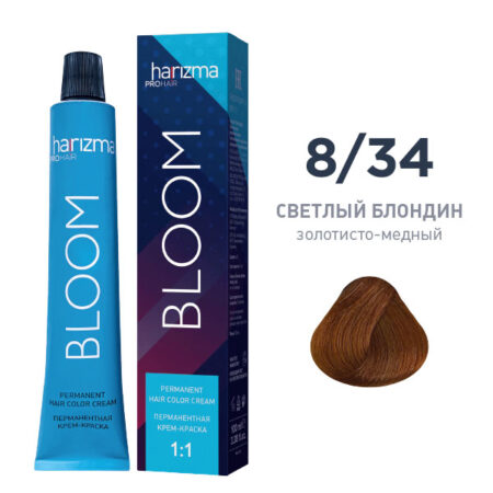 Крем-краска для волос Harizma Bloom 7/77, средний блондин - коричневый интенсивный, 100 мл (h30777)