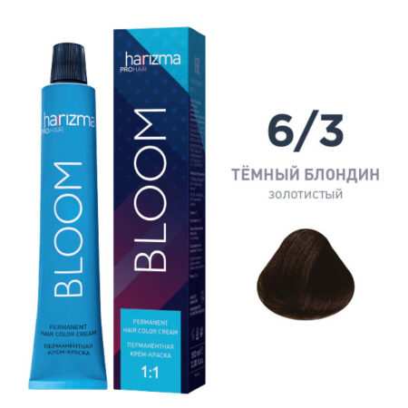 Крем-краска для волос Harizma Bloom 6/4, темный блондин - медный, 100 мл (h30640)