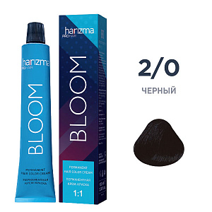 Крем-краска для волос Harizma Bloom 2/0, Черный, 100 мл (h30200)
