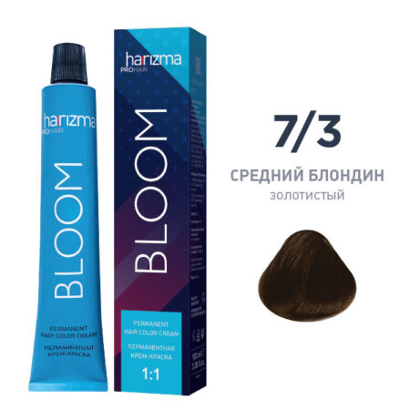 Крем-краска для волос Harizma Bloom 7/34, средний блондин - золотисто-медный, 100 мл (h30734)
